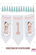 Bohem Retro Parti Malzemeleri 1 yaş,1/2,2yaş