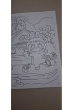 Boyama Kitabı Stickerlı Arka Kapak Kesilerek Maskeli Boyama Sayfası 16