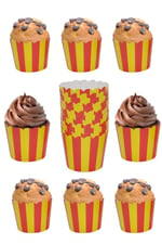 Cupcake Kalıbı & Kek Kapsülü & Muffin Kek Kalıbı & 10lu Sarı Kırmızı Kek Kalıbı ve 10lu kürdan