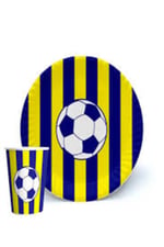 Futbol çizgili tabak bardak seti