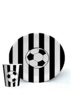 Futbol çizgili tabak bardak seti