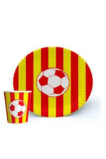 Futbol çizgili tabak bardak seti
