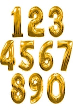Gold renk Rakam Folyo Balon Küçük Boy 16 inç