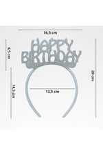 Happy Birthday Taç - Gümüş