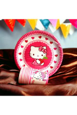 Hello Kitty Doğumgünü Tabak Ve Bardak Seti