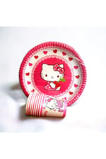 Hello Kitty Doğumgünü Tabak Ve Bardak Seti