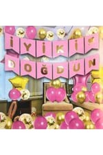 Iyi Ki Doğdun Pembe-gold Banner