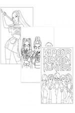 K-Pop Demon Hunters Boyama Kitabı Stickerlı 1 Adet