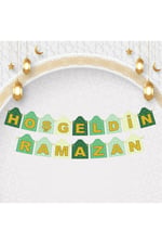 Karton Yazı Hoşgeldin Ramazan Banner Yeşil Temalı