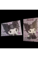 Kuromi çizgili defter ve küçük boy resim defteri