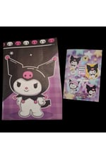 kuromi çizgli defter ve boyama kitabı
