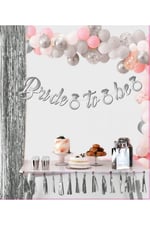 Marka: Gümüş Renk Italik Yazı Bekarlığa Veda Partisi Tektaşlı Bride To Be Banner Flama Süs Ka