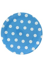 Mavi Puantiyeli Tabak Karton 23cm .8 parça