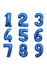 Mavi renk Küçük Boy Rakam Folyo Balon 16 inç