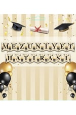 Mezuniyet Hatırası Yazılı Banner Yazı Süslemesi Mezuniyet Partisi Süslemeleri