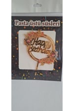 Mutlu anılar parti evi pasta süsü çiçekli