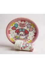 My Melody Temalı Tabak ve Bardak Seti 8 Kişilik Parti Seti