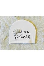 prens prince yazılı Bebek Beyaz Bere