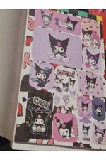 Sanrıo karakterli kuromi kapak sticker defteri