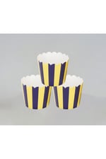 Sarı Lacivert Taraftar Cupcake Kek Kapsülü 10lu ve 10 lu kürdan