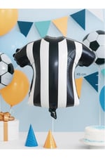 Siyah Beyaz Forma Folyo Balon Taraftar Doğum Günü Parti Balonu 45 cm