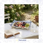 TWİNKLE ELİZABETH 4 AYAKLI SERVİS TABAK BÜYÜK MAVİ 34 CM TW-EL-SR-15024