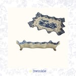 TWİNKLE ELİZABETH 4 AYAKLI  SERVİS TABAK KÜÇÜK MAVİ 30 CM TW-EL-SR-15023