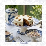 TWİNKLE ELİZABETH AYAKLI SUNUM TABAK MAVİ 30 CM TW-EL-SN-15015