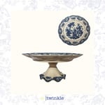 TWİNKLE ELİZABETH AYAKLI SUNUM TABAK MAVİ 30 CM TW-EL-SN-15015