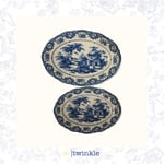 TWİNKLE ELİZABETH KAYIK TABAK MAVİ 35,5 CM + 30,5 CM TW-EL-KY-15012