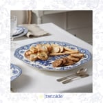 TWİNKLE ELİZABETH OVAL SERVİS TABAK MAVİ 27 CM TW-EL-KY-15028