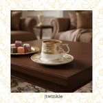 TWİNKLE LUXURY GOLD KAHVE FİNCAN SETİ 6 KİŞİLİK 12 PRÇ. TW-12004