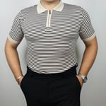 Pamuklu Çizgili Erkek Triko - Bej