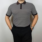 Pamuklu Çizgili Erkek Triko - Kahve 