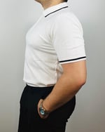 Pamuklu Çizgili Triko Penye - Beyaz