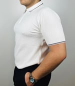 Pamuklu Desenli Triko Penye - Beyaz