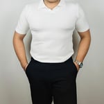 Pamuklu Düz Açma Yaka Triko Penye - Beyaz