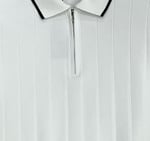 Polo Yaka Desenli Triko Sweatshirt - BEYAZ  - ST 507