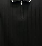 Polo Yaka Desenli Triko Sweatshirt - SİYAH - ST 507