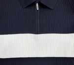 Polo Yaka Triko Sweatshirt - Lacivert - ST 509