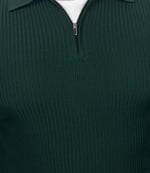 Polo Yaka Triko Sweatshirt - NEFTİ - ST 506