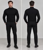 Polo Yaka Triko Sweatshirt -  SİYAH      ST-502