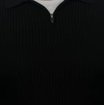 Polo Yaka Triko Sweatshirt - SİYAH  - ST 506