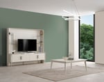 Alyans Ayna Krom Lcd Tv Sehpa Table Top Ünite Fonlu (Sedef Krem) - 200