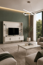 Alyans Ayna Krom Lcd Tv Sehpa Ünite Fonlu 200 Cm
