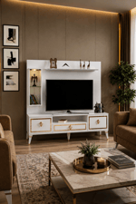 Enluso Floransa Lcd Tv Sehbası  Zümrüt Üst Fonlu (Beyaz) - 180