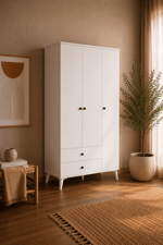 Vega Gardırop 3 Kapaklı (Mat Beyaz)