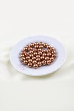 10 mm Açık Kahve Cam İnci Boncuk Aksesuar Takı Malzemesi (25 Gr 35 Adet)
