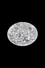 10 mm Gümüş Yuvarlak Çizgi Desenli Dikme Taş (150 Adet)