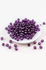 10 mm Koyu Mor Akrilik Boncuk Aksesuar Takı Malzemesi (25 Gram)